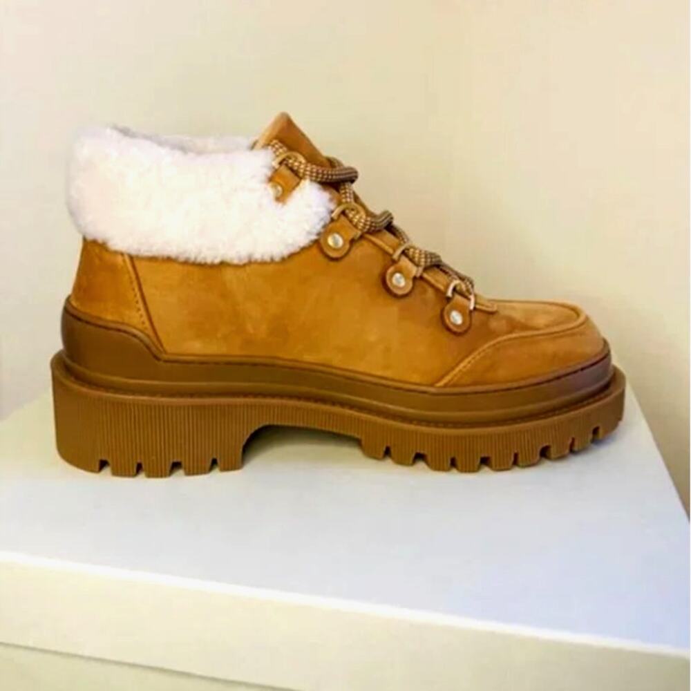 M. GEMI The Alpi Due Sherpa Lug Sole Hiker Boot Tan Camel Sz 40.5 / 10.5 $378